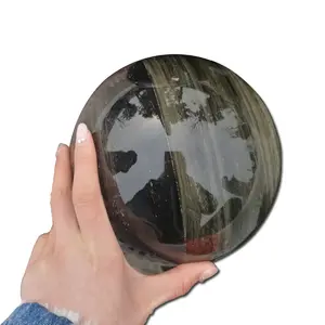 真正的天然 5英寸金黑obsidian 石水晶球出售