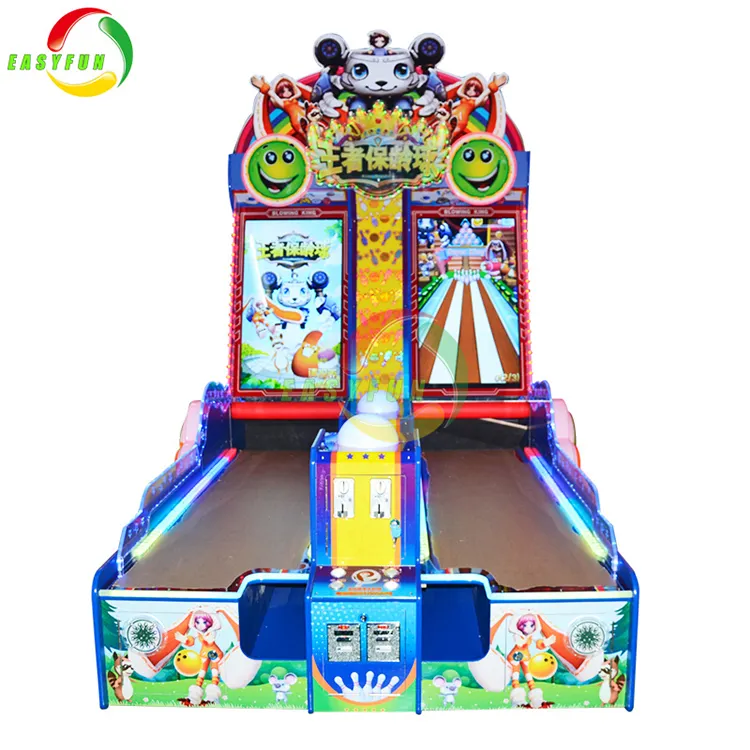 Kids muntautomaat game machine/kinderen bowling vermaakmateriaal/elektronische bowling game