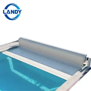 Cubierta de piscina retráctil de potencia Manual, piso de cubierta con césped para cualquier piscina sobre el suelo y piscinas en el suelo, voltaje de 24V