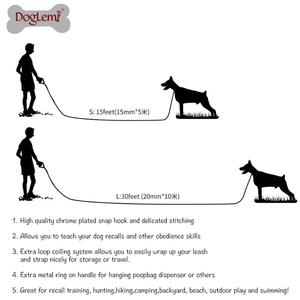 <span class=keywords><strong>Obedience</strong></span> Recall Control Training Dog Collar Leash Set con luces LED Long 15ft 30ft 50ft Nylon Pet Training Leash para perros - Product Image 4