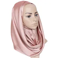 일반 부드러운 shawls 반짝이 이슬람 스카프 여성 쉬머 실크 스카프 hijab