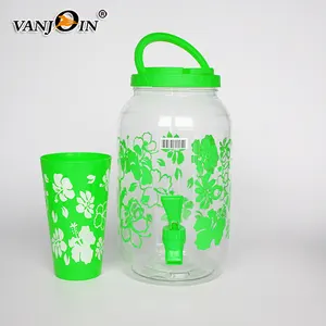 1 Gallon Bottle Water Dispenser Beverage Container w/ Faucet BPA FREE and Cups