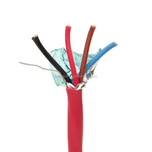 Brandmeldekabel 18 AWG, 16 AWG, 14 AWG & 12 AWG 2 & 4 Solide Kupferleiter Shielded 1000' Rot