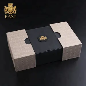 Eastbox抽屉滑动翻转礼品包装盒，回收材料功能和压花印刷处理纸盒香水