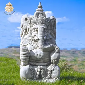 Moderne Tuin Tempel Decoratie Hindoe God Steen Ganesha Sculptuur Hand-Gesneden Graniet Marmer Ganesh Standbeeld