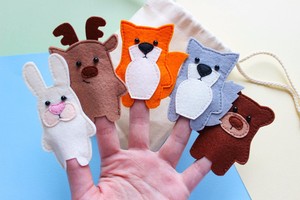 Eco friendly galinha bonito coelho animal Páscoa sentiu a mão fantoche de dedo para crianças casa da família