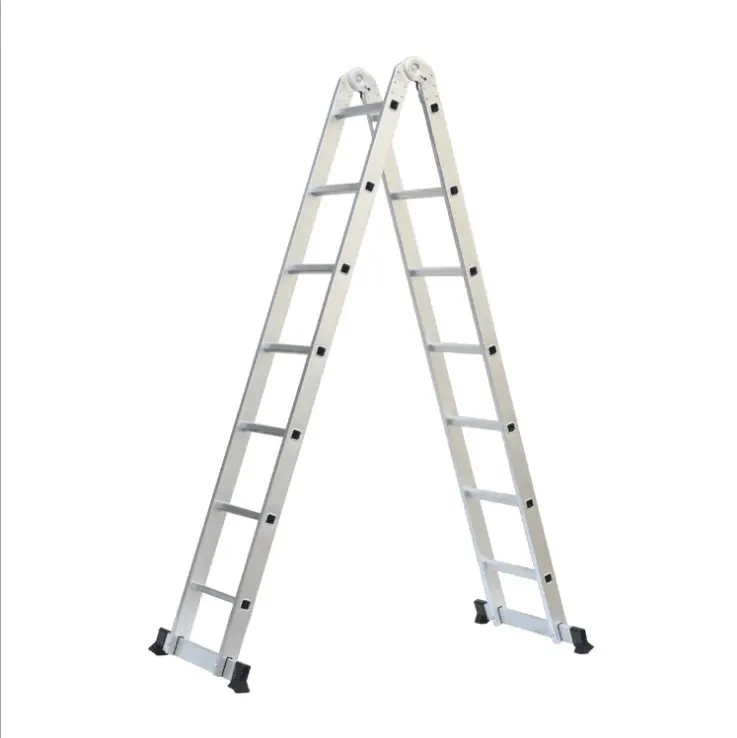 Hot selling flexible two locking hinge aluminum folding step ladder aluminum multi purpose ladder