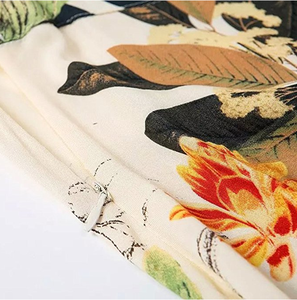 Nuevas llegadas personalizadas de lino de algodón estampado Floral Maxi falda de playa para mujeres Correa Floral largo Maxi Boho Crop Top falda conjunto - Product Image 5