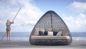 Rattan del PE solarium all'aperto <span class=keywords><strong>lettino</strong></span> letto per la spiaggia mobili