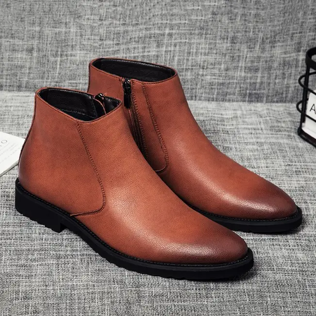 cy30873a High quality fashion boots men slip on narrow round boots