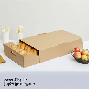Переноска для упаковки пищевых продуктов с принтом на заказ, выдвижной лоток для подачи пищи, коробка из крафт-бумаги