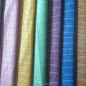 Fashion Warna-warni Kulit Buaya Tekstur Kulit PVC Kulit