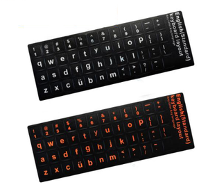 High Quality Custom White/orange/fluorescent <strong>Yellow</strong> Color Keyboard Layout Keyboard <strong>Stickers</strong> for Laptop - Product Image 1