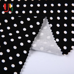 Rayon spandex nero bianco single <span class=keywords><strong>jersey</strong></span> polka swiss dot tessuto stampato vestito - Product Image 5