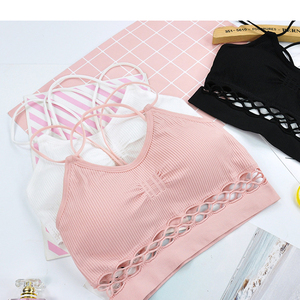 Camisola rosa para mujer, ropa interior Sexy de tubo en el pecho, sujetador hueco de hilo con almohadilla humectante, sujetador trasero de belleza - Product Image 5