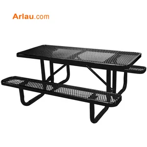Arlau Outdoor Metal Picnic Table Benches Outdoor table Tablehermoplastic Steel Patio Table outdoor
