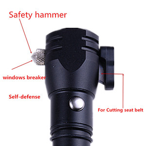 Pemutus jendela palu keselamatan mobil darurat 18650 lampu senter isi ulang, <span class=keywords><strong>Led</strong></span> taktis <span class=keywords><strong>Swat</strong></span>, senter pertahanan diri