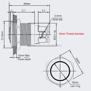 Kim Loại Chống Vadnal Chống Nước IP67 12V 24V Ba Màu RGB Đỏ Xanh Xanh Xanh Mắt Thiên Thần Đèn <span class=keywords><strong>Led</strong></span> Đèn Tín Hiệu Đèn Báo - Product Image 4