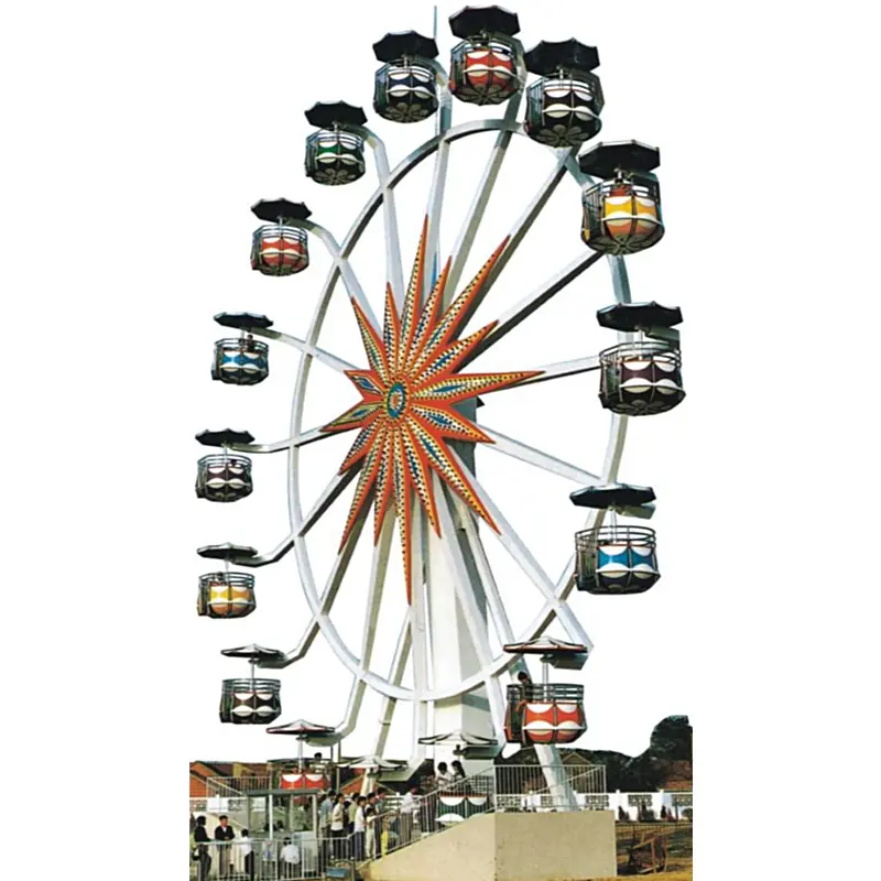 Rueda de la noria wonder wheel, cesta de flores redonda merry go comercial, fabricante estándar europeo