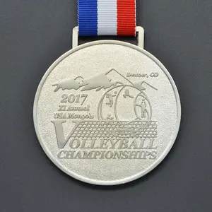 2017 usd Recompensa sliver personalizado campeonato de vôlei esportes medalhas