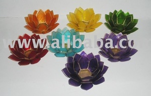 Handmade Capiz Lotus Votive Holder no Chakra Cores Tea Light & Candle Jar para Meditação & Casamentos Presente Espiritual