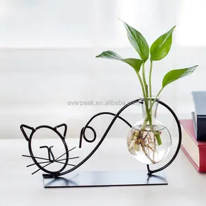 Fabbrica direttamente in vetro fioriera sospesa aria pianta terrario contenitore vaso idroponico Desktop gatto vaso di vetro