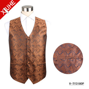 Chinese Supplier Reasonable Price Paisley <strong>Designer</strong> Waistcoats Polyester Wedding <strong>Suits</strong> Vest For Men - Product Image 2