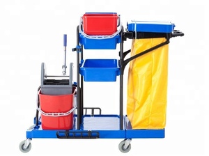 हाथ धक्का foldable प्लास्टिक उपकरण उपयोगिता कपड़े धोने हाउसकीपिंग रेस्तरां होटल के कमरे कचरा सफाई ट्राली जैनएअटर सेवा गाड़ी - Product Image 2