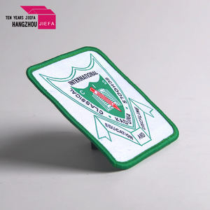 Заводская изготовленная на заказ различная форма Merrow Border тканая вышивка патч - Product Image 3