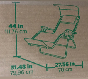 فناء متسكع كبير الحجم قابل للطي مع مظلة ومسند للقدمين وبني - Product Image 5