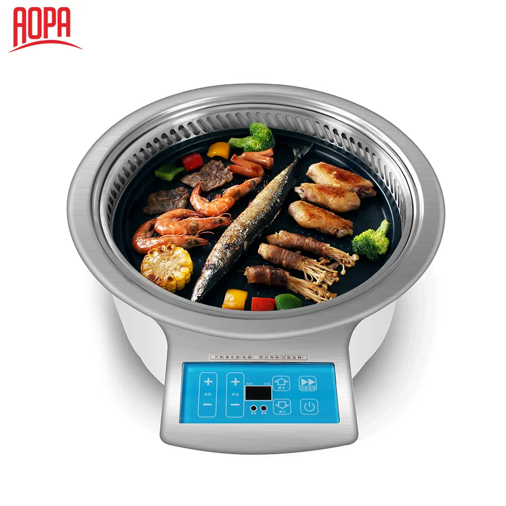AOPA stile coreano costruito in 2 in 1 elettrico piatto caldo griglia