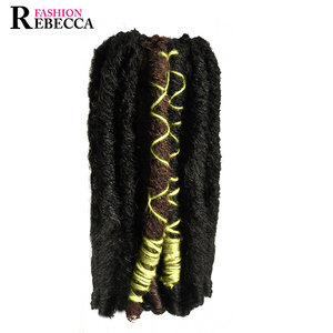 Rebecca Faux Locs Tóc Crochet Bện 12 Inch Mềm Chịu Nhiệt Tổng Hợp Phần Mở Rộng Tóc 12 Đứng/Gói Phần Mở Rộng Tóc - Product Image 3