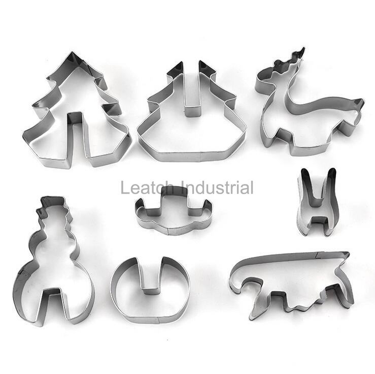 Leatchliving 3d Рождественский набор для печенья из нержавеющей стали