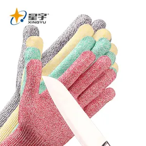 Găng Tay Chống Cắt Găng Tay Nhà Bếp Bảo Vệ An Toàn Cấp Độ 5 Cấp Thực Phẩm Xingyu HPPE EN388 Găng Tay Làm Việc