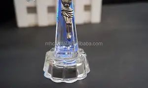 MH-15044 de Cruz de cristal con luz LED de crucifijo de Jesucristo