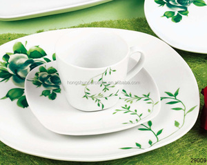 עמיד לבן מגנזיום פורצלן כיכר 20pcs ארוחת ערב סט - Product Image 2