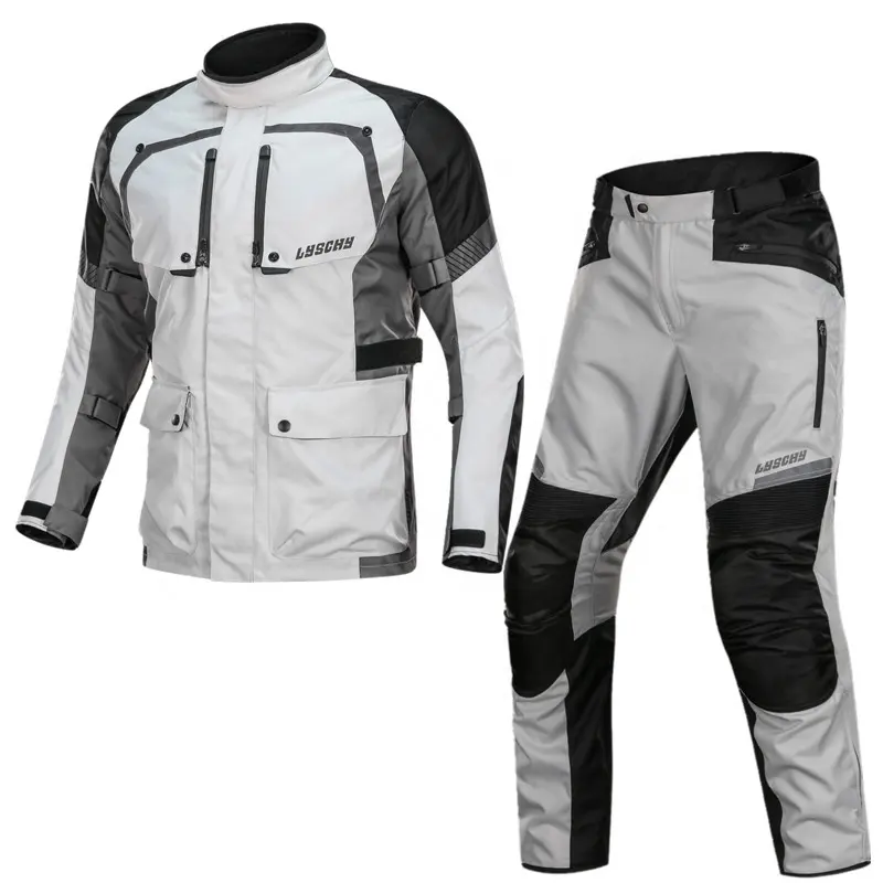 LYSCHY Summer Winter Detachable Waterproof Motorcycle Jacket Breathable Mesh Jacket Moto Pants Suit Clothing Protective Gear