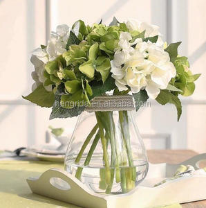 Vase en verre transparent bon marché pour la décoration de la maison et <span class=keywords><strong>terrarium</strong></span> en verre à fleurs géométrique avec bord en corde - Product Image 2