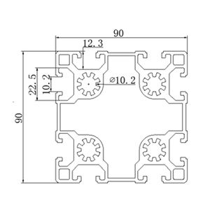 Fabbrica DELLA CINA 9090 di materiale della struttura di alluminio industriale 90x90 t slot di estrusione profilo in alluminio - Product Image 5