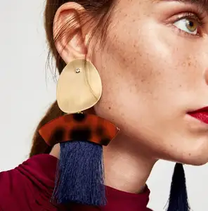 Pendientes de borla de algodón estilo bohemio al por mayor para mujer joyería llamativa de araña de moda - Product Image 2