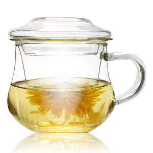 Tazza da tè Gaiwan in vetro <span class=keywords><strong>con</strong></span> coperchio e <span class=keywords><strong>piattino</strong></span>, tazza per infusione Gongfu senza manico - Product Image 4