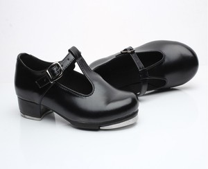 En gros Professionnel <span class=keywords><strong>Pas</strong></span> <span class=keywords><strong>Cher</strong></span> Enfants Filles Noir PU <span class=keywords><strong>Chaussures</strong></span> de <span class=keywords><strong>Claquettes</strong></span> Danse - Product Image 3