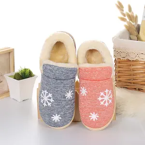 Men Women Simple Winter Indoor House Adults Cashmere Rubber Cotton Slippers