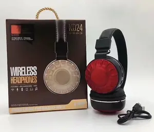 Headphone Nirkabel Stereo Bass KD24, Earphone 4.2 + EDR dengan MIK/FM/MP3/Kartu TF untuk Ponsel