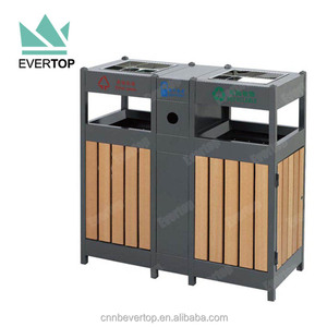 Chất Lượng Cao Ngoài Trời Kim Loại Gỗ Rác <span class=keywords><strong>Bin</strong></span>, Vườn Ngoài Trời Thép Gỗ Thùng Rác, Công Viên Thép Không Gỉ Chất Thải <span class=keywords><strong>Bin</strong></span> Thùng Rác Có Thể Ngoài Trời - Product Image 3