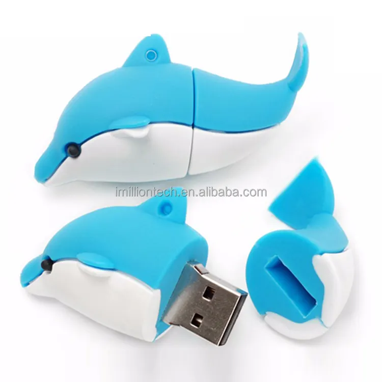 مخصص PVC usb عصا الدلفين مضحك الحيوانات البحرية محرك فلاش usb السائبة الرخيصة هدية ترويجية محرك فلاش usb عينة مجانية