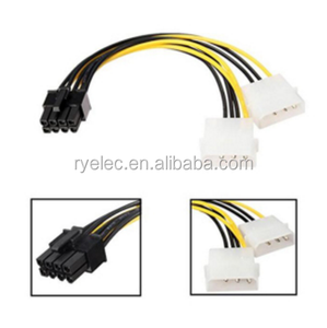 PCI Express 6 Pin zu <span class=keywords><strong>2</strong></span>*4 Pin Molex IDE Netzkabel Adapter 16 cm - Product Image 1