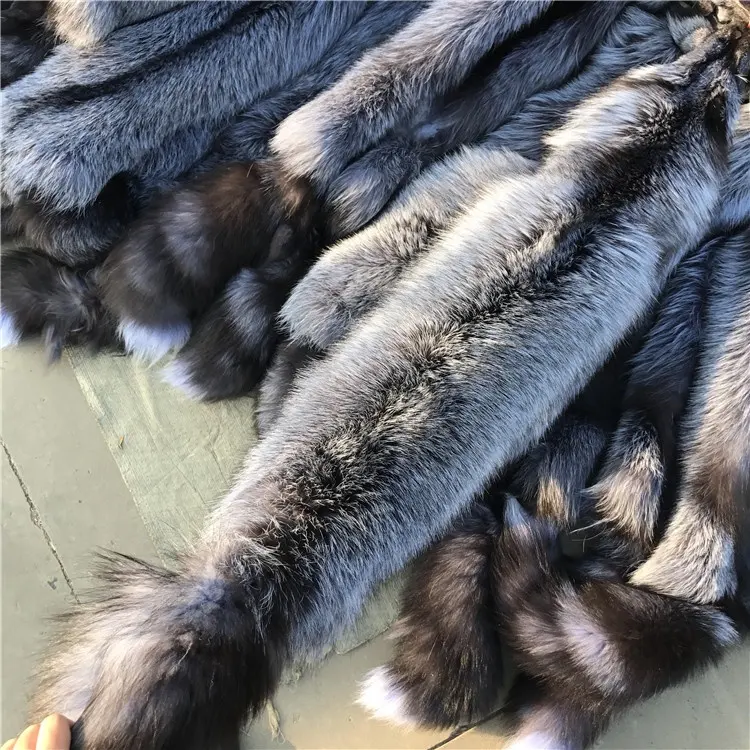 High Quality Natural Color  Silver Fox Fur Skin/Real Fur Pelt For Sale