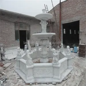 High quality retro style outdoor water fountain China beautiful angel fountain statue marble fountain