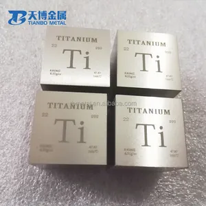 1" Polished Titanium Cube with laser engraving in stock,titanium price per kg